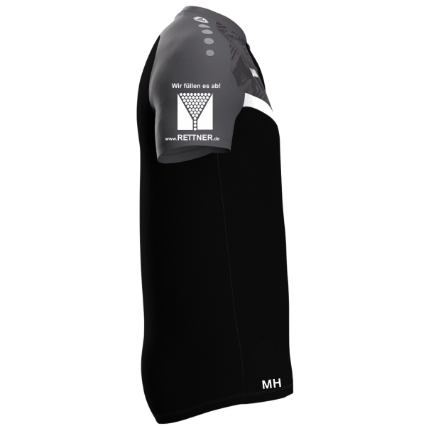 Polo schwarz mit Logo und Initialen